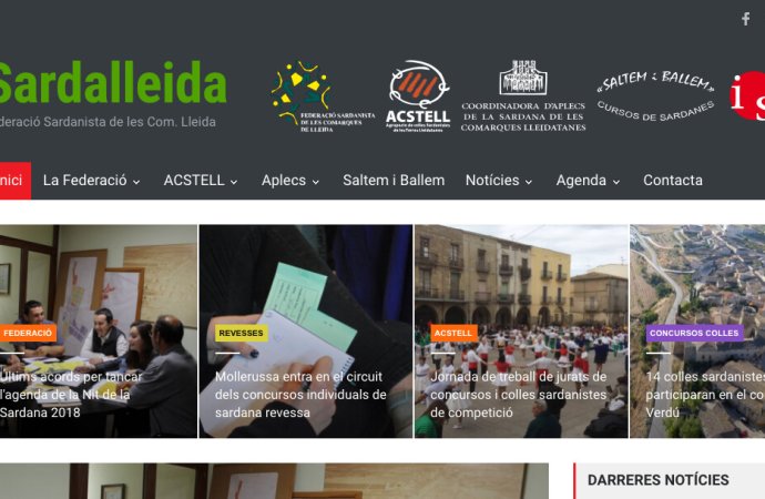 La Federació Sardanista de les Comarques de Lleida estrena nova Web corporativa